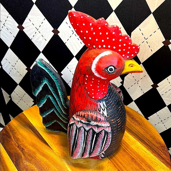 Carved Wooden Rooster Rustic Farmhouse Decor - Picture 4 of 11